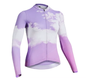 Maillot de cyclisme unisexe à manches longues dégradé, coupe confortable, vêtements de cyclisme personnalisés, tenue de sport, cyclisme professionnel, en stock - Product Image 1