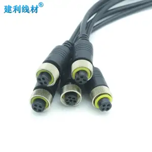 DP 44-Pin Plug to 4x4-Pin Aviation Female + 6-Pin Aviation Female for Vehicle Camera System Multi-Camera MDVR/DVR Car Monitor