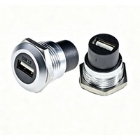 Conector USB Modular Tipo C de Montaje en Panel, Conexión Directa, Señal de Datos de Red, Hembra a Hembra, Carcasa de Aleación de Zinc 1P