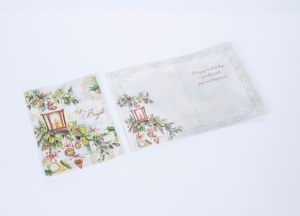 Ensemble de cartes de voeux de Noël papier enduit feuille d'argent gaufrage impression personnalisée <span class=keywords><strong>carte</strong></span> de vacances d'hiver avec boîte et <span class=keywords><strong>enveloppe</strong></span> - Product Image 3