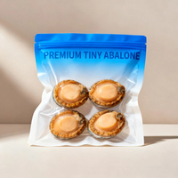Sac d'emballage personnalisé en EVA pour fruits de mer et aliments pour bébés, brillant, thermoscellé sur trois côtés, avec fermeture éclair, fenêtre transparente, résistant à l'humidité et aux odeurs, fond renforcé