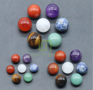 Commercio all'ingrosso 7 <span class=keywords><strong>Chakra</strong></span> 16mm naturale guarigione cristallo agata pietra imposta palla rotonda ornamento Yoga per la decorazione domestica - Product Image 1