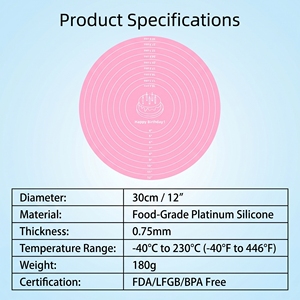 专业硅胶糕点垫，带测量标记，防粘防滑，耐热，适用于面包店 - Product Image 2