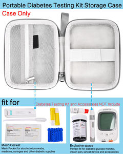 Sac de rangement pour <span class=keywords><strong>kit</strong></span> de <span class=keywords><strong>test</strong></span> du diabète AYM Travel, en matériau EVA, étui pour moniteur de glycémie, OEM - Product Image 2