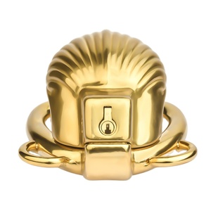 Stainless Steel Silver /Gold Shell Penis Cock Cage Padlock Chastity Device with Belt&metal Anal Plug Pleasure <b>for</b> <b>Men</b> Sex <b>Toy</b> - Product Image 4
