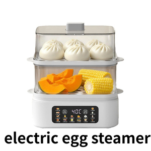 Cuiseur à œufs grande capacité pour la maison, cuiseur à œufs portable, cuiseur vapeur électrique multifonctionnel, machine à petit-déjeuner à double couche avec minuterie - Product Image 1