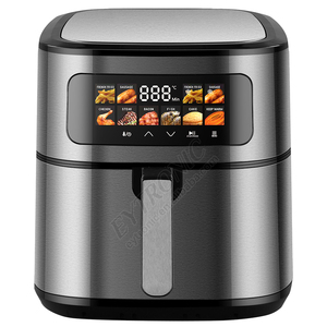 Nuevas freidoras de aire de 5L, 6L y 8L de acero inoxidable con pantalla táctil digital a color, máquina inteligente para uso doméstico 2025 - Product Image 2