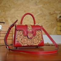 Sac fourre-tout de luxe en cuir véritable à bandoulière unique de haute qualité 2025 pour femmes avec motif floral tendance
