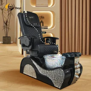 Lusso nero Spa massaggio unghie Menicure trono elettrico Pedicure sedie con pediluvio per la vendita