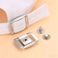 Boucle de casquette métallique réglable de 18 mm pour sangle de chapeau, fermeture à bouton-pression, vente en gros