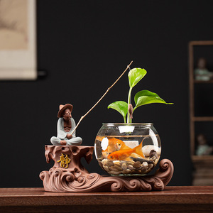 Jarrón <span class=keywords><strong>de</strong></span> cerámica wuyang Jiang Taigong pesca Weng contenedor <span class=keywords><strong>de</strong></span> vidrio maceta hidropónica plantas verdes Decoración <span class=keywords><strong>de</strong></span> mesa <span class=keywords><strong>de</strong></span> té chino - Product Image 6