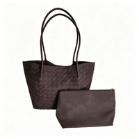 Sac fourre-tout tissé pour femme avec pochette incluse, sac à main grande capacité pour les trajets professionnels, logo personnalisé