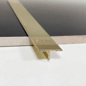 Bande décorative élégante en acier inoxydable en forme de T LL124, finition polie, pour carrelage, sol, mur, design intérieur, appartement, étanche - Product Image 3