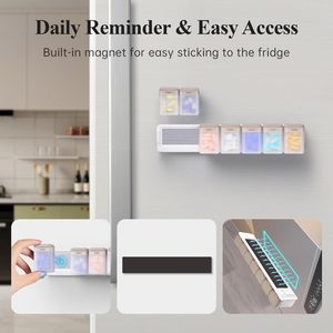 Organizador de Pastillas Semanal Portátil LM LM25238 de 7 Compartimentos, Caja de Almacenamiento Magnética Práctica con División Clara y Clasificación - Product Image 2