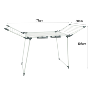 Tendedero <span class=keywords><strong>de</strong></span> <span class=keywords><strong>Ropa</strong></span> Metálico Plegable <span class=keywords><strong>de</strong></span> Alta Resistencia, <span class=keywords><strong>de</strong></span> un Solo Nivel, Tipo Ala <span class=keywords><strong>de</strong></span> Gaviota, con Patas Antideslizantes - Product Image 6