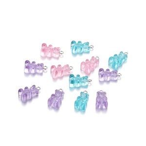 <b>Acrylic</b> Cartoon Bear Pendant Resin Jewelry Kids Bracelet Charm Colorful Animal Shape 10mm - Product Image 2
