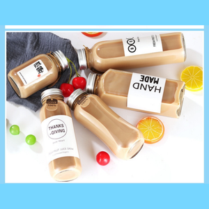Botellas de Vidrio Cuadradas Francesas de 8oz, 12oz, 16oz, 250ml, 350ml, 500ml con Tapa de Rosca para Jugos Prensados en Frío, Leche, Té, Smoothies y Agua - Product Image 4