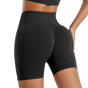 Guangzhou Mermaid High Waisted Yoga <b>Shorts</b> Women's <b>Tight</b> Fit Seamless Spandex Quick Dry Sports <b>Shorts</b> For Fitness Running - Product Image 1