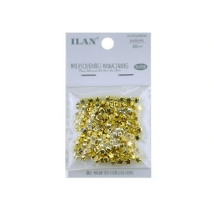 Borchie a corona in metallo ILAN 6x6mm placcate oro per accessori artigianali - Product Image 2