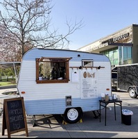 Camion de restauration rapide mobile au design unique et personnalisé, de forme irrégulière, chariot de vente de glaces et de snacks, remorque portable pour café