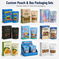 Sacs en plastique et boîtes de présentation avec impression de logo personnalisé, sacs en mylar holographiques colorés avec boîtes, emballage pour le stockage des aliments