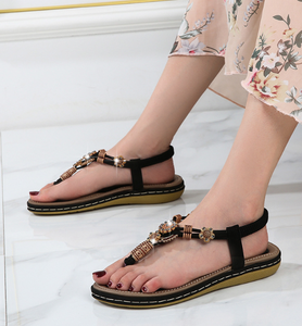 <span class=keywords><strong>Sandali</strong></span> da <span class=keywords><strong>donna</strong></span> perline che intrecciano scarpe Casual a fondo piatto di <span class=keywords><strong>grandi</strong></span> dimensioni comode - Product Image 4