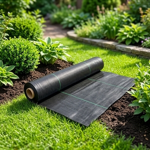 Toile géotextile en PP tissé durable, écologique, résistante aux déchirures, anti-mauvaises herbes, pour aménagement paysager et couverture de sol de jardin - Product Image 1