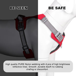 ミリタリーグレードアドベンチャートレーニング軽量フロントクリップ犬ハーネス反射ラグジュアリー無プル犬ハーネスレザーハンドル付き - Product Image 5