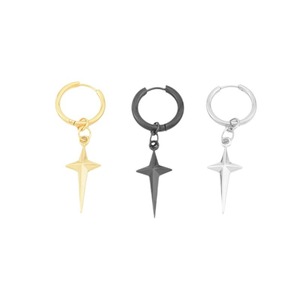 Boucles d'oreilles pendantes croisées unisexe en acier inoxydable, design simple et original, haute qualité, vente chaude 2026, bijoux tendance en gros - Product Image 6