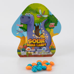 Vente en gros Bonbons végétaliens en sac à mâcher à saveur de fruit avec jouets de dessin animé de dinosaure Bonbons aigres durs Bonbons de confiserie lyophilisés - Product Image 2