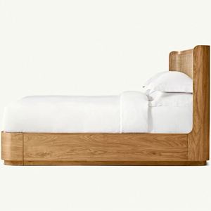 Cama King Size de Estilo Americano Minimalista con Tejido de Ratán, para Villa, Club, Casa de Huéspedes, Hotel, Muebles de Dormitorio Personalizables - Product Image 4