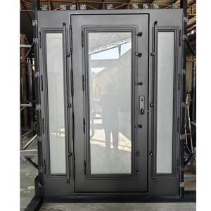 Porte d'entrée en fer de style américain, porte décorative en fonte pour maisons, rupture thermique - Product Image 1