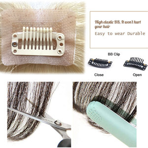 <span class=keywords><strong>Extension</strong></span> capelli umani un pezzo frangia aria legata a mano lisci 3D Clip in frangia capelli per le donne - Product Image 6