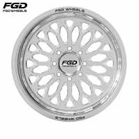Jantes forgées sur mesure FGD Polish 24x14 22x14 26x14 -76mm Offset pour Chevrolet Silverado 2500/3500 HD 8x180 8x165.1 Bolt Pattern