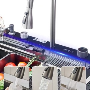 Nuovo Design 2025: Lavello da <span class=keywords><strong>Cucina</strong></span> Moderno Monoblocco in Acciaio Inox con <span class=keywords><strong>Rubinetto</strong></span> a Cascata Intelligente - Product Image 2