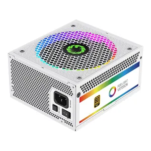 GAMEMAX 1050W , White PCIE 5.0, Fully Modular, 80+ Gold , ARGB SYNC with Motherboard, RGB-1050 Gaming power supply