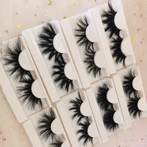 New Arrival 3D mink eyelashes 27 Mm 5D Mink Eyelashes Lashes with Private Label box