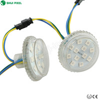 Module LED RGB plat 50 mm pour divertissement, type Pixel UCS2903, avec 12 LED, lumière ponctuelle cabochon
