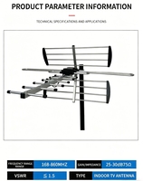 Antenne HDTV Yagi extérieure à gain élevé 18dBi avec réflecteurs d'angle pour une réception DVB-T2 longue portée