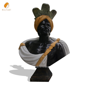 Sculptures de buste féminin de conception classique <span class=keywords><strong>Statue</strong></span> de femme <span class=keywords><strong>africaine</strong></span> noire <span class=keywords><strong>en</strong></span> marbre - Product Image 1