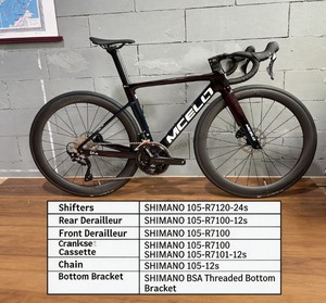 Bicicleta de Carretera para Adultos, Ultraligera de 7.8 kg, 700C, Cuadro Aerodinámico de Fibra de Carbono, SHIMANO R7120, 24 Velocidades - Product Image 1