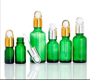 stilvolle grüne massageglasflasche Ätherisches Öl Essenz glasflasche verpackung 100 ml tropfglasflasche parfümflasche
