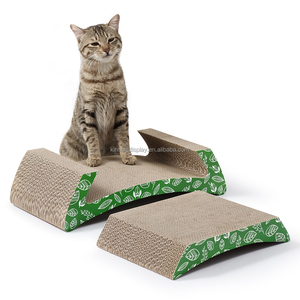 Griffoir à chat à double <span class=keywords><strong>action</strong></span> Tapis à gratter en carton pour chats d'intérieur avec griffoir à chat de luxe - Product Image 2