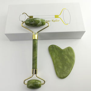 Factory Wholesale Natural pink Crystal Custom logo Rose Quartz Jade Roller and Gua Sha <b>Tools</b> <b>Sets</b> - Product Image 2