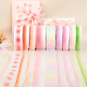 China Factory Multi Color Sheer Nylon Organza Ribbon Satin Edge Ribbons For Christmas Decorations