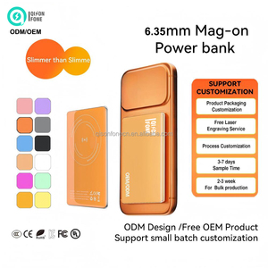 <span class=keywords><strong>Batterie</strong></span> <span class=keywords><strong>externe</strong></span> sans fil ultra-fine en aluminium magnétique 6,35 mm 15 W 5000 mAh avec charge rapide Type-C 22,5 W pour <span class=keywords><strong>iPhone</strong></span> - Product Image 1