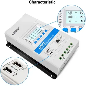 ईपीवर ट्रिरॉन 4210n 40a 12/24v डीसी ऑटो वर्क एमपीपी सौर चार्ज निर्वहन नियंत्रक लिथियम आयन बैटरी के लिए