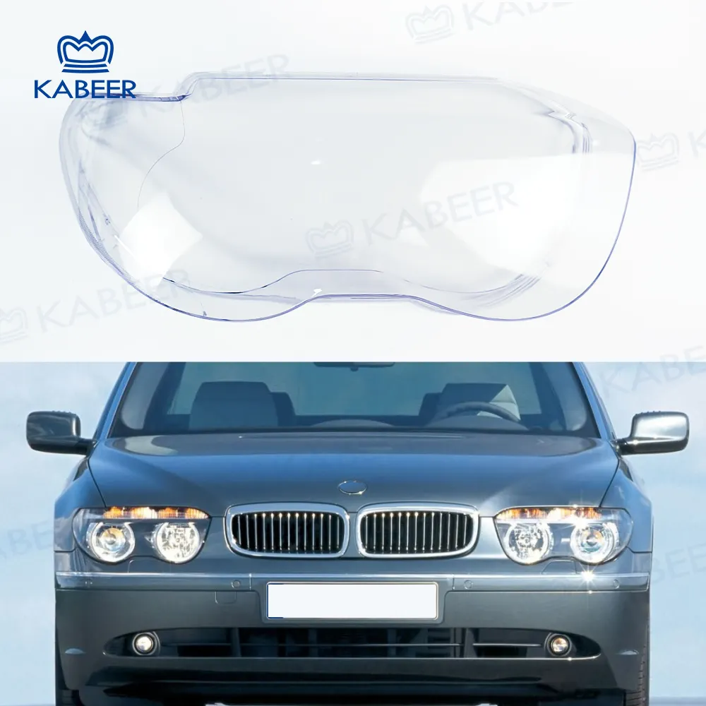 Étui de lampe frontale automatique pour BMW série 7 E65 E66 1999-2004 couvercle de lentille de phare abat-jour en verre