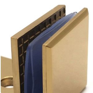 Fulida Stainless Steel Glass Clip <b>Mirror</b> Gold Finish 90 Degree Square Frameless <b>Door</b> Bath Hardware - Product Image 1