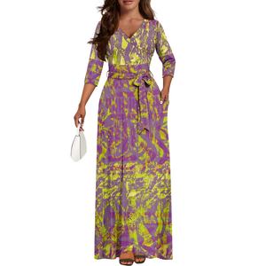 Robe longue de <span class=keywords><strong>soirée</strong></span> élégante pour femme de grande taille Robe hawaïenne Maxi marquisienne décontractée pour <span class=keywords><strong>tenue</strong></span> féminine à la mode - Product Image 4